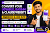 convert lovable, base44 to android, ios app claude website supabase fix base44