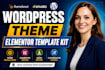 install wordpress theme, demo import and elementor template kit setup