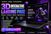 3d interactive landing page threejs gsap react nextjs websgl website spline