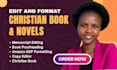 format christian book editing, proofreading, copy editing  amazon KDP formatting