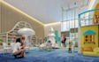 design an ada accessible outdoor indoor area playground layout in 3d cad