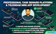 create a telegram mini app and task website with crypto payout