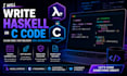 write haskell or c code