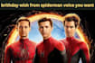 make happy birthday wish video from spiderman with custom message