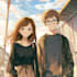 draw a anime couple character art anime
