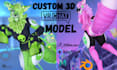 create custom furry vrchat avatar  fursona kemono and vtuber model