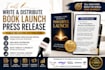write and distribute book launch press release public relations distribution