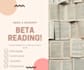 beta read your novel and provide honest feedback