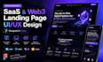 design professional saas, web3 landing page UI UX in figma