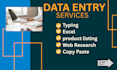 do accurate data entry, excel, and web research