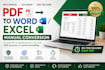 manually convert PDF to word or excel with accurate formatting