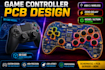design custom game controller pcb gamepad and joystick pcb in altium or eagle