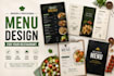 create a professional restaurant menu, digital menu board and cafe menu design