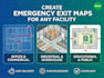 create emergency exit maps for any facility