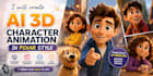 create ai 3d character animation in pixar style