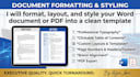 format, layout, and style your word document or PDF into a clean template