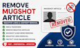 remove mugshot article negative links court cases delete negative results