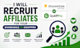 recruit affiliates for your shareasale or goaffpro program