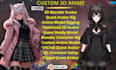 create blender 3d model, quest optimized avatar and anime character rig