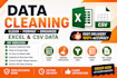 clean excel and CSV files