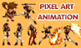 pixel art animation pixel art character design 2d sprite sheet pixel animation