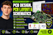 do pcb design, pcb layout and schematics, pcb in eagle, fusion360, altium, kicad