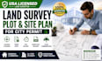 provide USA licensed land survey, plot plan and city permit site plan