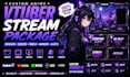 create anime vtuber overlay, twitch graphics, youtube banner and background