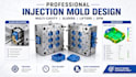 complex multi cavity injection  molds with sliders lifters full assembly dfm