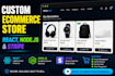 build a custom ecommerce website with react node js and stripe