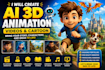 create ai 3d animation videos and 3d cartoon animations