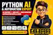 develop python ai, automation bot, chatbot, web scraping and ai web app