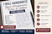handwrite your assignment, notes and letters in neat cursive