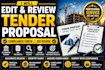 edit tender  proposal, review bid document and ensure  compliance