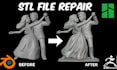 repair broken stl files edit obj files fix mesh 3d scan cleanup for 3d printing