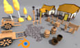 create ps1 psx n64 low poly game assets, props and environment models