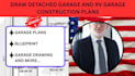 draw texas florida and california detached rv garage construction plans