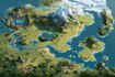 draw a fantasy map illustration