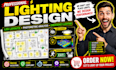 design lighting systems, led layouts, photometric analysis, emergency lighting