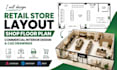 design retail store layout, shop floor plan, commercial interior design cad