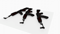 design a low poly 3d rifle with clean topology
