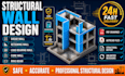 design shear wall, retaining wall, load bearing wall, core wall and ring beam