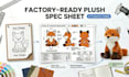 create a plush toy tech pack and manufacturing spec sheet