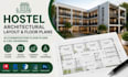 design hostel architectural layout, accommodation floor