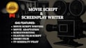 write movie script, screenwriting TV series scriptwriting, feature film script