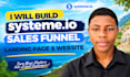 build systeme io sales funnel, landing page, and systeme io website