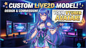 design a custom live2d vtuber model, vtuber background and vtuber commission
