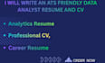 write an ats friendly data analyst resume and CV