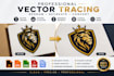 vector trace, redraw logo, convert image to vector, vectorize and redesign