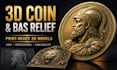 create print ready 3d coin and bas relief models